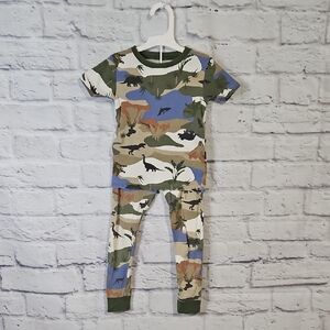Carter's Dinosaur Camo Pajama Set - Green, Blue, Tan